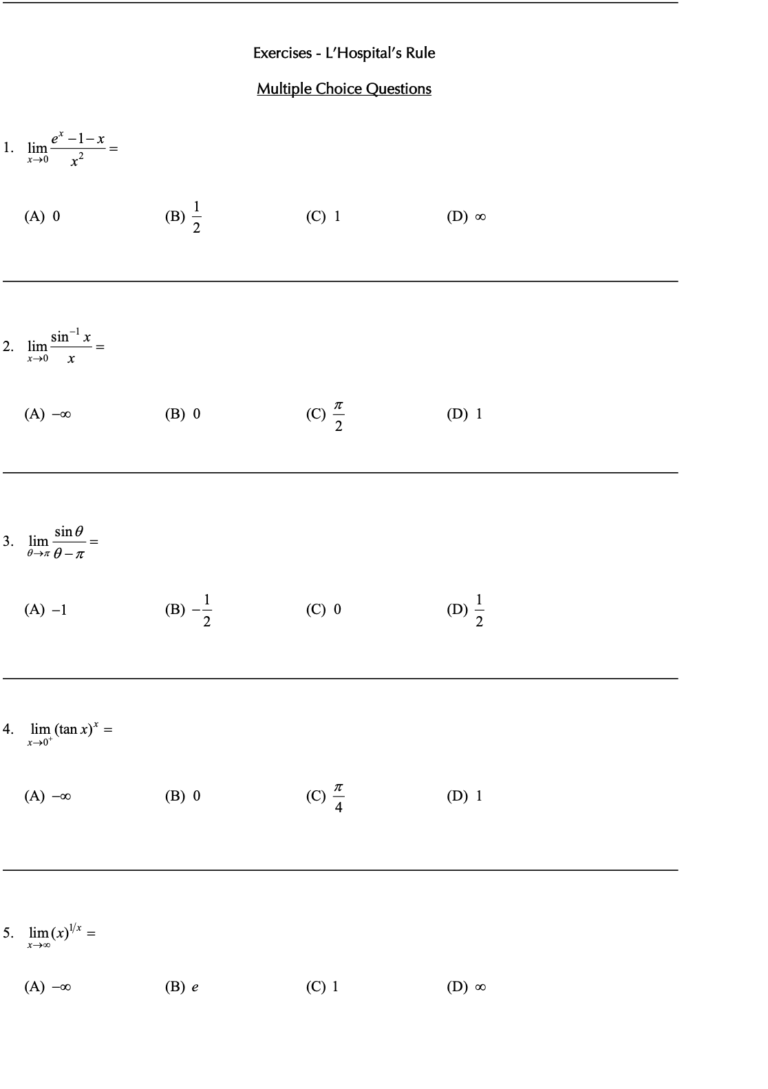 L 'Hospital's Rule in Techniques of Integration